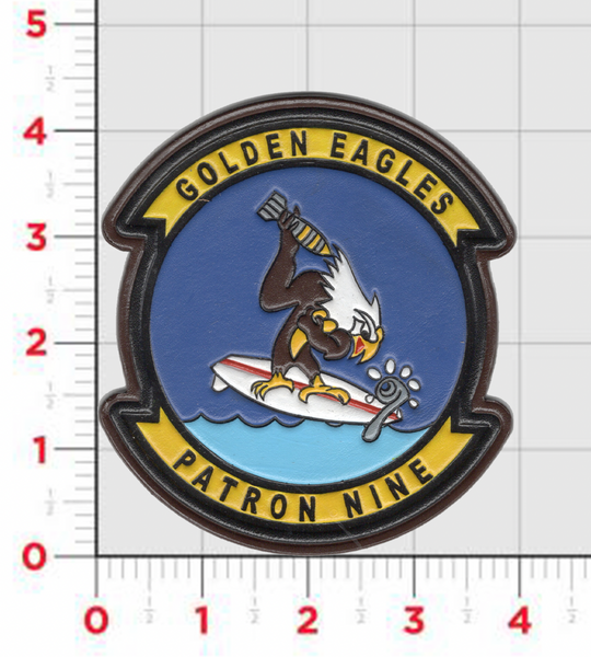 Officially Licensed US Navy VP-9 Golden Eagles Squadron Leather Patch