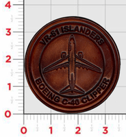 Official VR-61 Islanders Boeing C-40 Clipper Leather Shoulder Patch