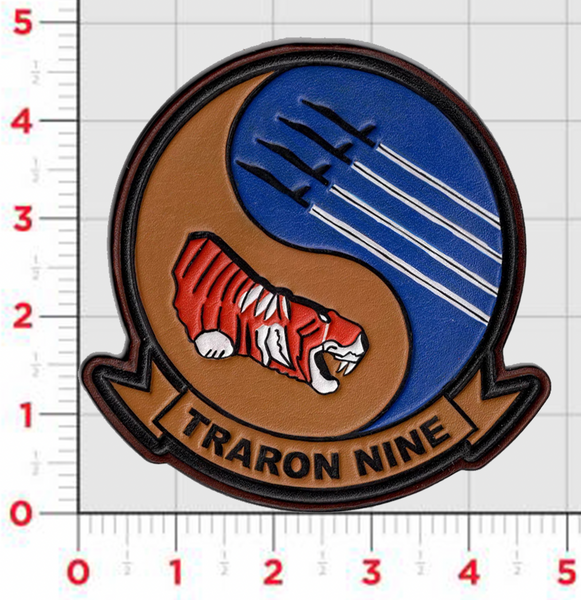 Officially Licensed US Navy VT-9 Tigers Leather Squadron Patch