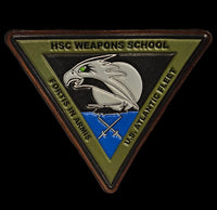 Officially Licensed US Navy HSCWSL Helicopter Sea Combat Weapons School Atlantic Leather Patch