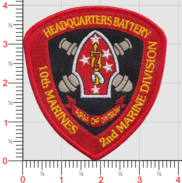 Officially Licensed HQ Battery 10th Marines 2nd MARDIV Patch