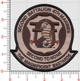 Officially Licensed USMC 2nd Battalion 4th Marines Magnificent Bastards Patch