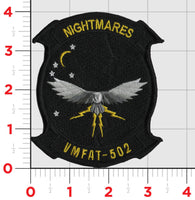 Officially Licensed USMC VMFAT-502 Nightmares Black Chest Patches