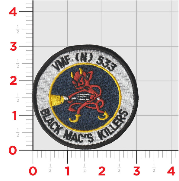 Official VMFA(AW)-533 VMF-533 Hawks Throwback Black Mac Shoulder Patches