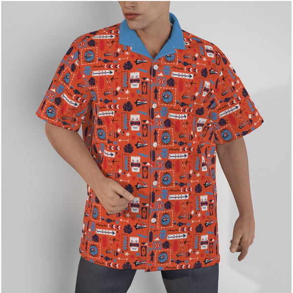VT-27 Orange Men's Hawaiian Shirt