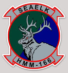 Officially Licensed USMC HMM-166 Seaelks Sticker