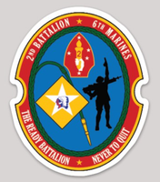 Officially Licensed USMC 2/6 Marines The Ready Battalion sticker