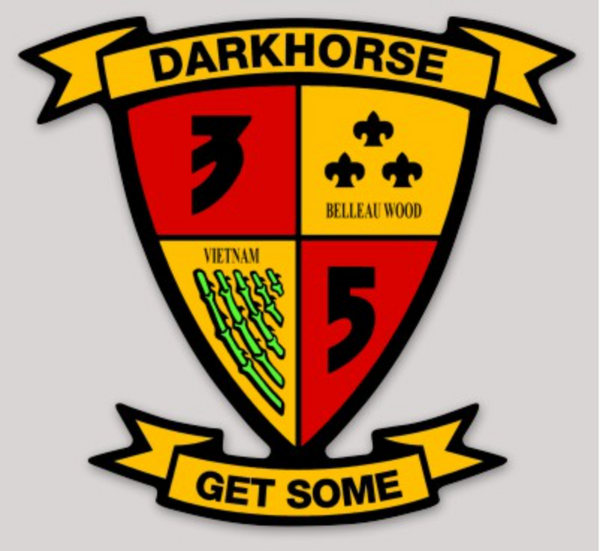 Officially Licensed 3rd Battalion 5th Marines Dark Horse Sticker