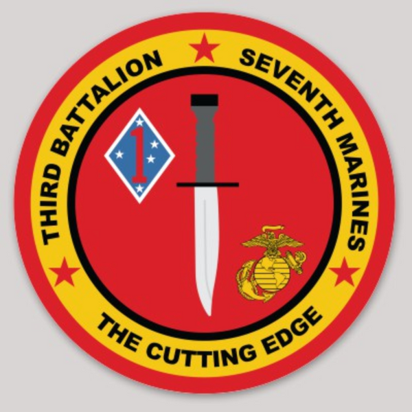 Officially Licensed 3rd Batallion 7th Marines Cutting Edge Sticker