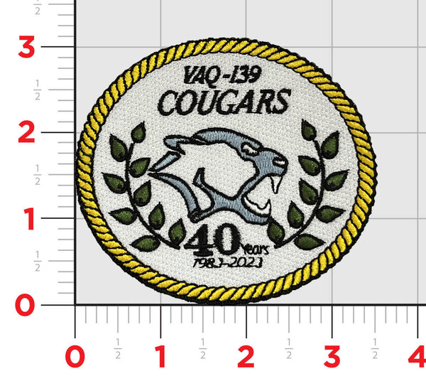 Official VAQ-139 Cougars 40th Anniversary Patch