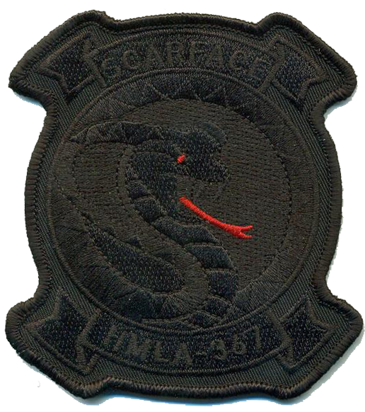 Officially Licensed USMC HMLA-367 Scarface Blackout Patch
