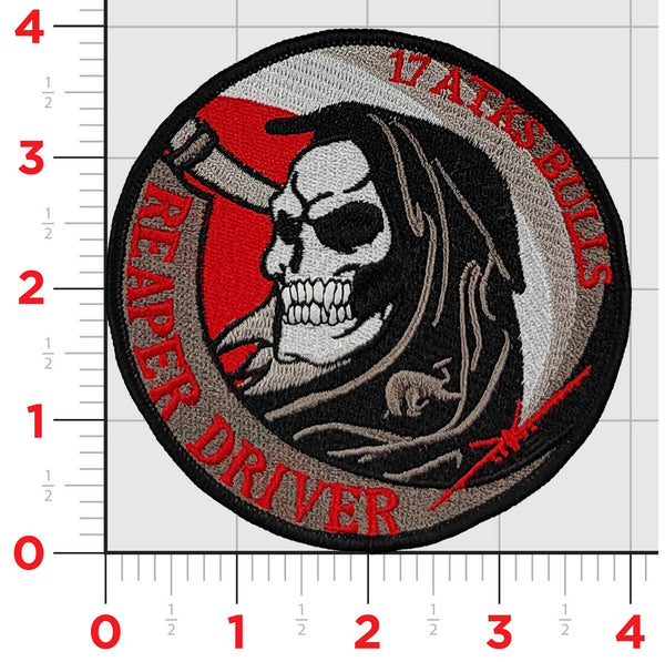 Official USAF 17th Attack Squadron Bulls Reaper Driver Patch