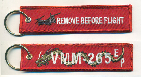 Official VMM-265 Dragons Remove Before Flight Key Ring
