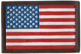 Hand Painted Leather American Flag Patch