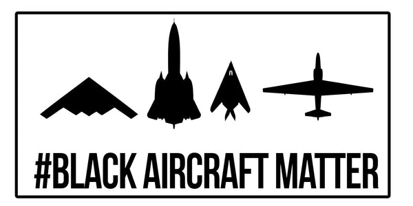 #Black Aircraft Matter Sticker