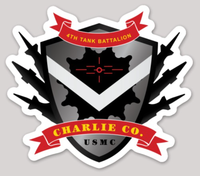 Officially Licensed USMC Charlie Co 4th Tank Bn Sticker