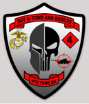 Officially Licensed USMC Det 4 TOWs and Scouts 4th Tank Bn Sticker