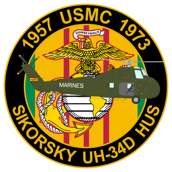 Officially Licensed USMC UH-34D HUS Commemorative Sticker