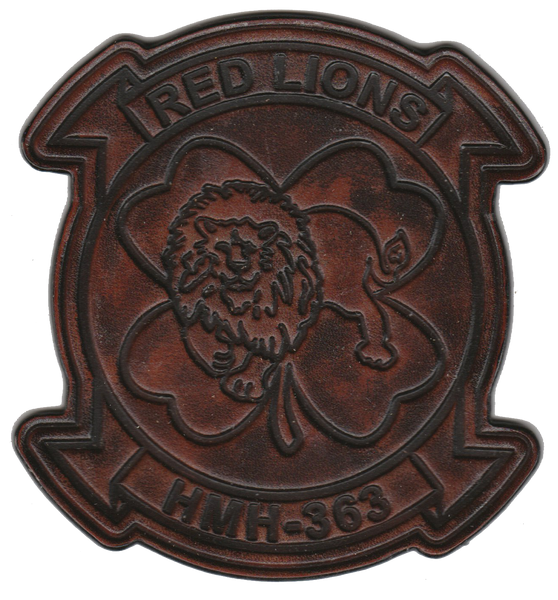 Officially Licensed HMH-363 Red Lions Leather Patches