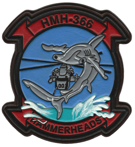Officially Licensed HMH-366 Hammerheads Hand Painted Leather Patch