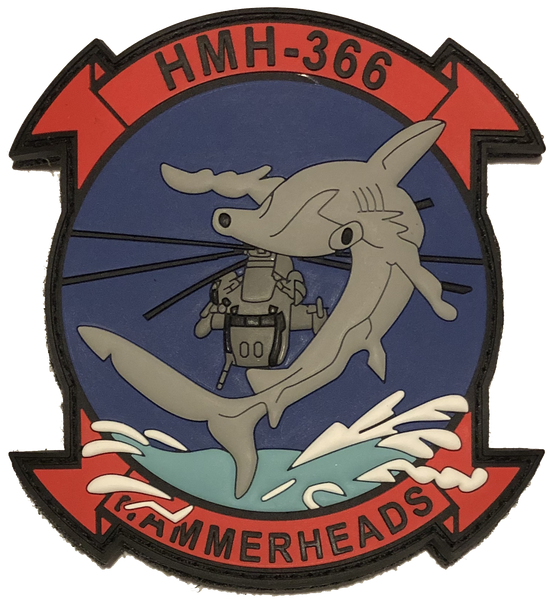 Officially Licensed USMC HMH-366 Hammerheads PVC Squadron Patch