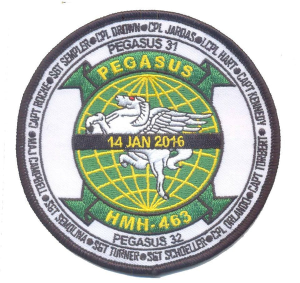 HMH-463 Pegasus Memorial Patch with Hook and Loop and Sticker