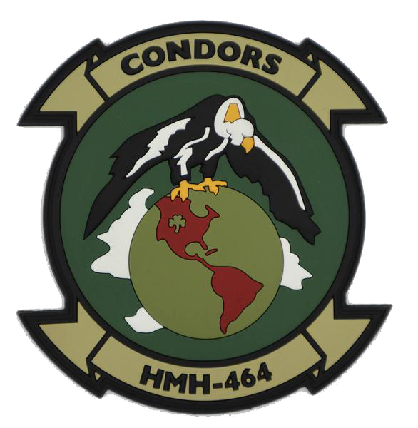 Officially Licensed USMC HMH-464 Condors Green PVC Patch