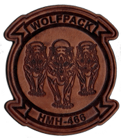 Officially Licensed HMH-466 Wolfpack Leather Patches