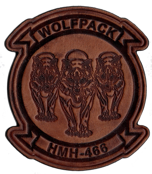 Officially Licensed HMH-466 Wolfpack Leather Patches