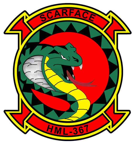 Officially Licensed USMC HML-367 Scarface Sticker