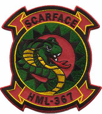 Officially Licensed USMC HML-367 Scarface Squadron Patch