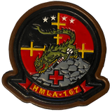 Officially Licensed USMC HMLA-167 Warriors Leather Patches