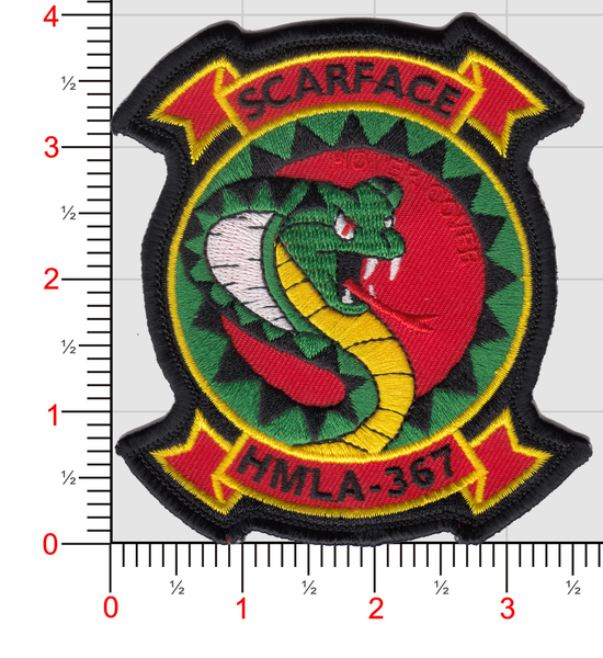 Officially Licensed USMC HMLA-367 Scarface Hover Cover Patches