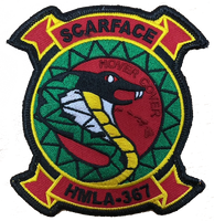 Officially Licensed USMC HMLA-367 Scarface Hover Cover Throwback Patch