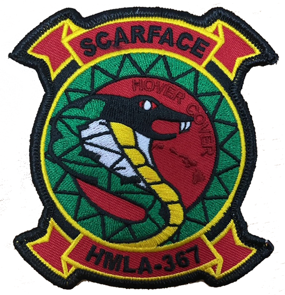 Officially Licensed USMC HMLA-367 Scarface Hover Cover Throwback Patch