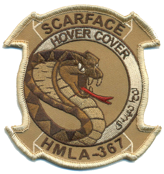 Officially Licensed USMC HMLA-367 Hover Cover Desert Patch