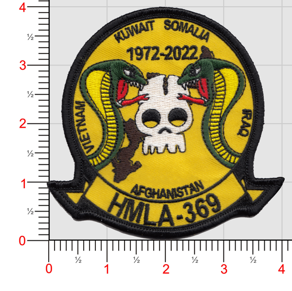 Official HMLA-369 Gunfighters 50th Anniversary Patches