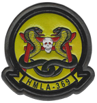 Officially Licensed USMC HMLA-369 Gunfighters Leather Patch