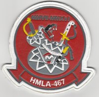 Officially Licensed USMC HMLA-467 Sabers Leather Patch