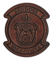 Officially Licensed HMLA-773 Det A Red Dogs Hand Painted Leather Patch