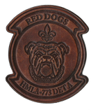 Officially Licensed HMLA-773 Det A Red Dogs Hand Painted Leather Patch