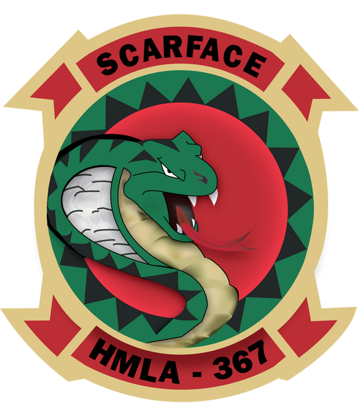 Officially Licensed USMC HMLA-367 Scarface Sticker