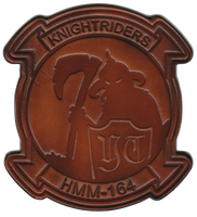 Officially Licensed USMC HMM-164 Knightriders Leather Patches