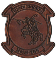 Officially Licensed HMM-165 White Knights Hand Painted Leather Patch