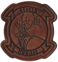 Officially Licensed HMM-166 Seaelks Hand Painted Leather Patch