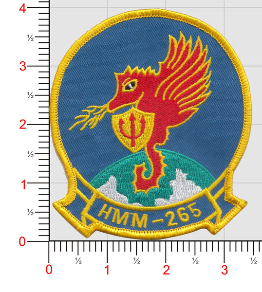 Officially Licensed USMC-HMM 265 Dragons Blue Banner Patch