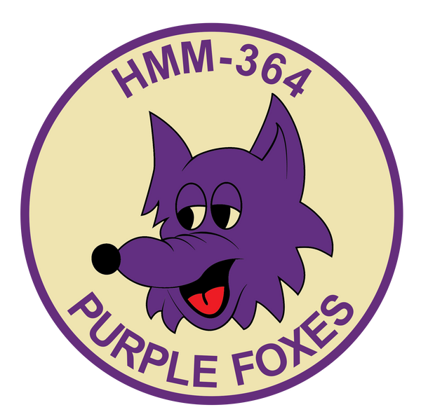 Officially Licensed USMC HMM-364 Purple Foxes Sticker