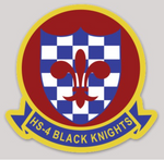 Officially Licensed US Navy HS-4 Black Knights Squadron Sticker