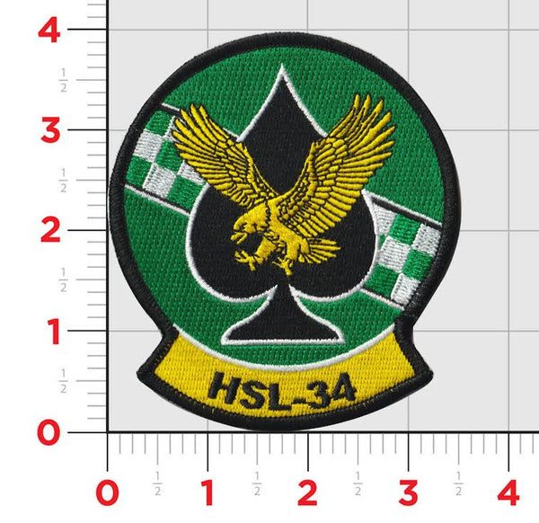 Officially Licensed US Navy Helicopter Squadron HSL-34 Green Checkers Patches