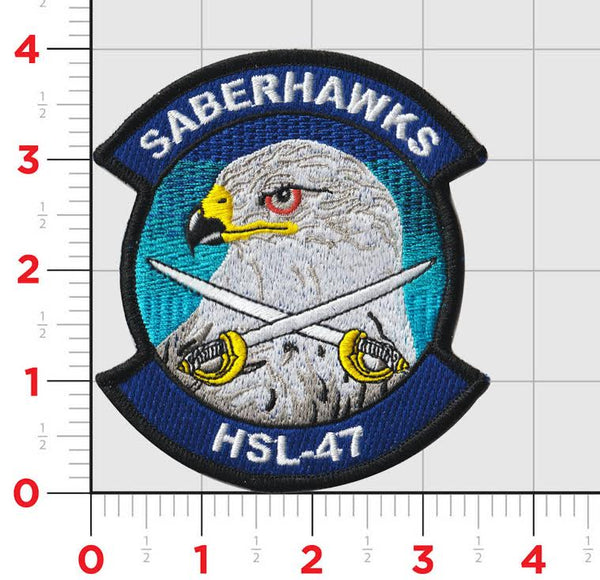 Officially Licensed US Navy Helicopter Squadron HSL-47 Saberhawks Patch